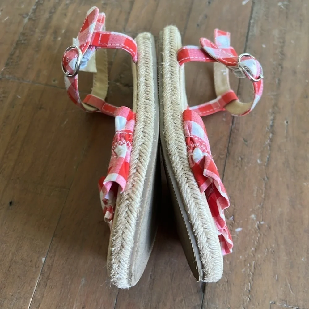 Janie and jack red plaid espadrille sandals